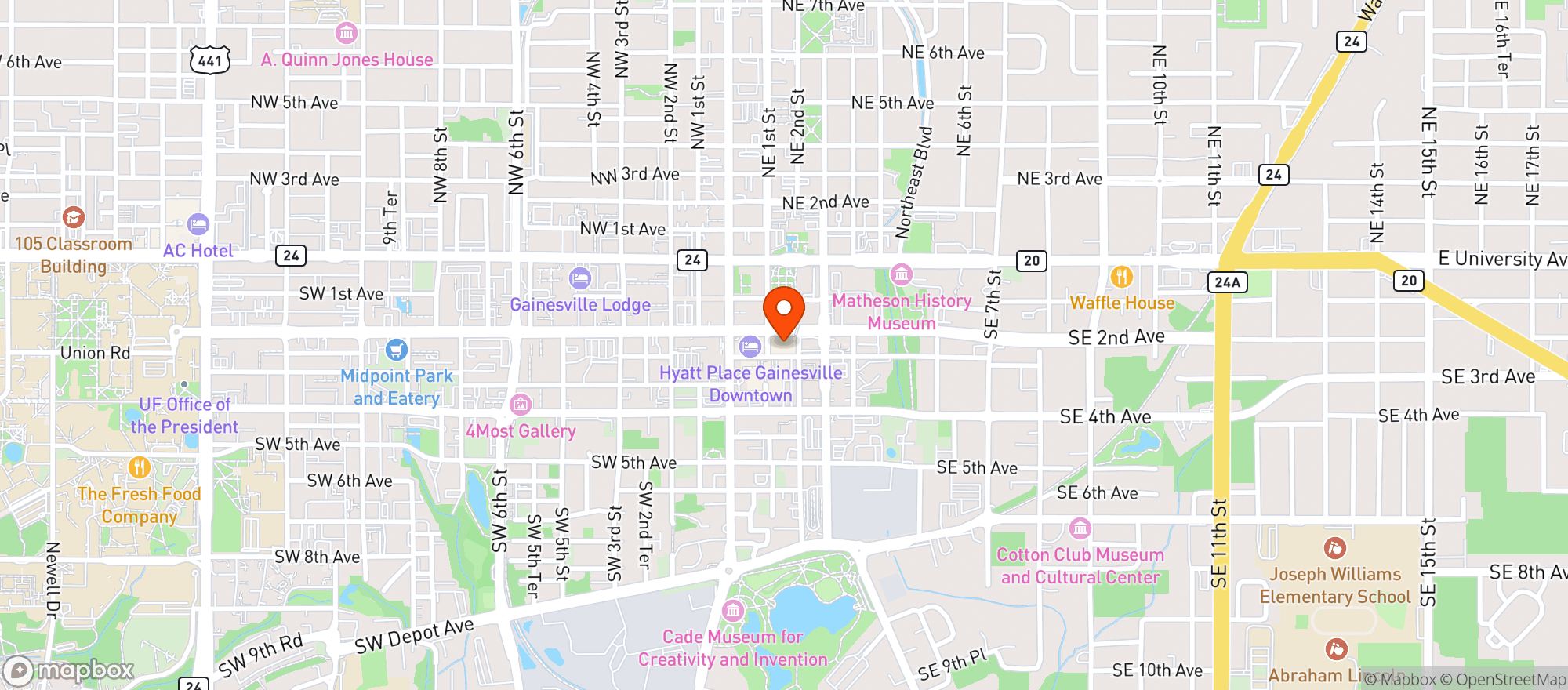 Map showing Dragonfly Sushi & Sake Company