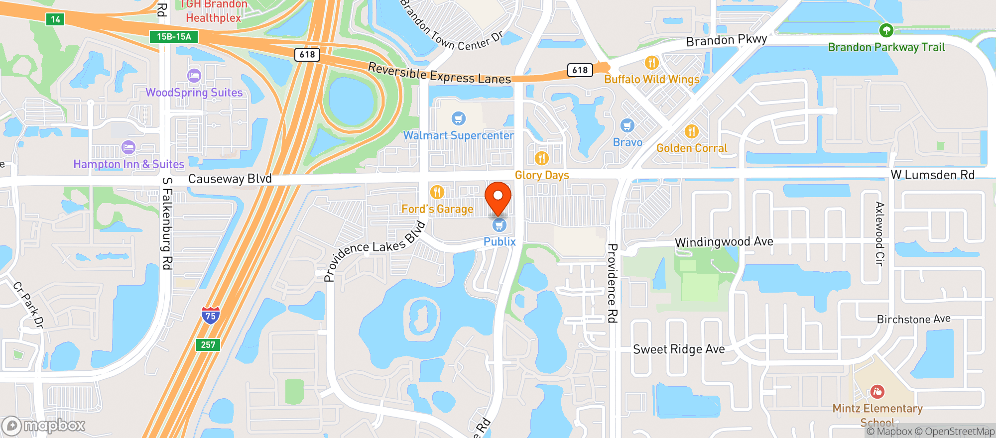 Map showing Publix Super Market #663