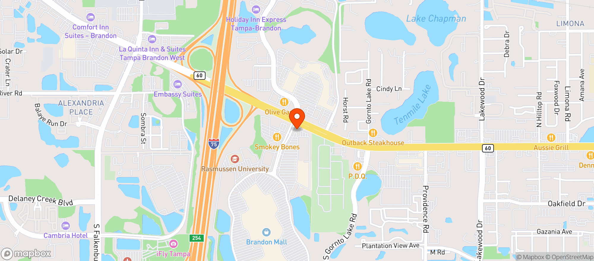 Map showing Vitamin Shoppe - Brandon