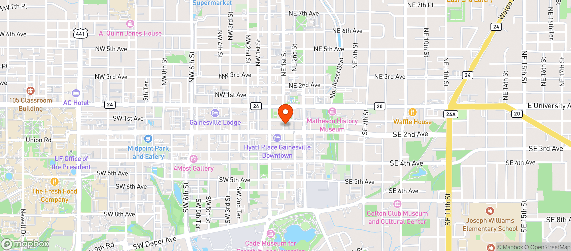 Map showing V Pizza
