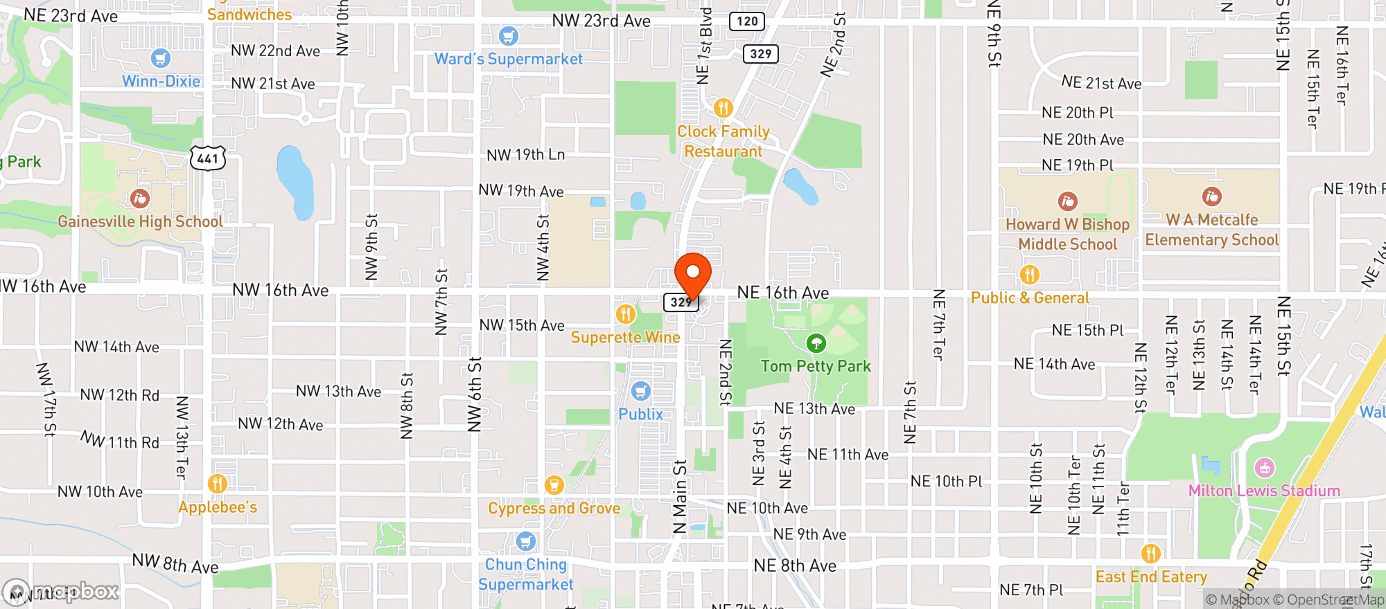Map showing Circle K #1416