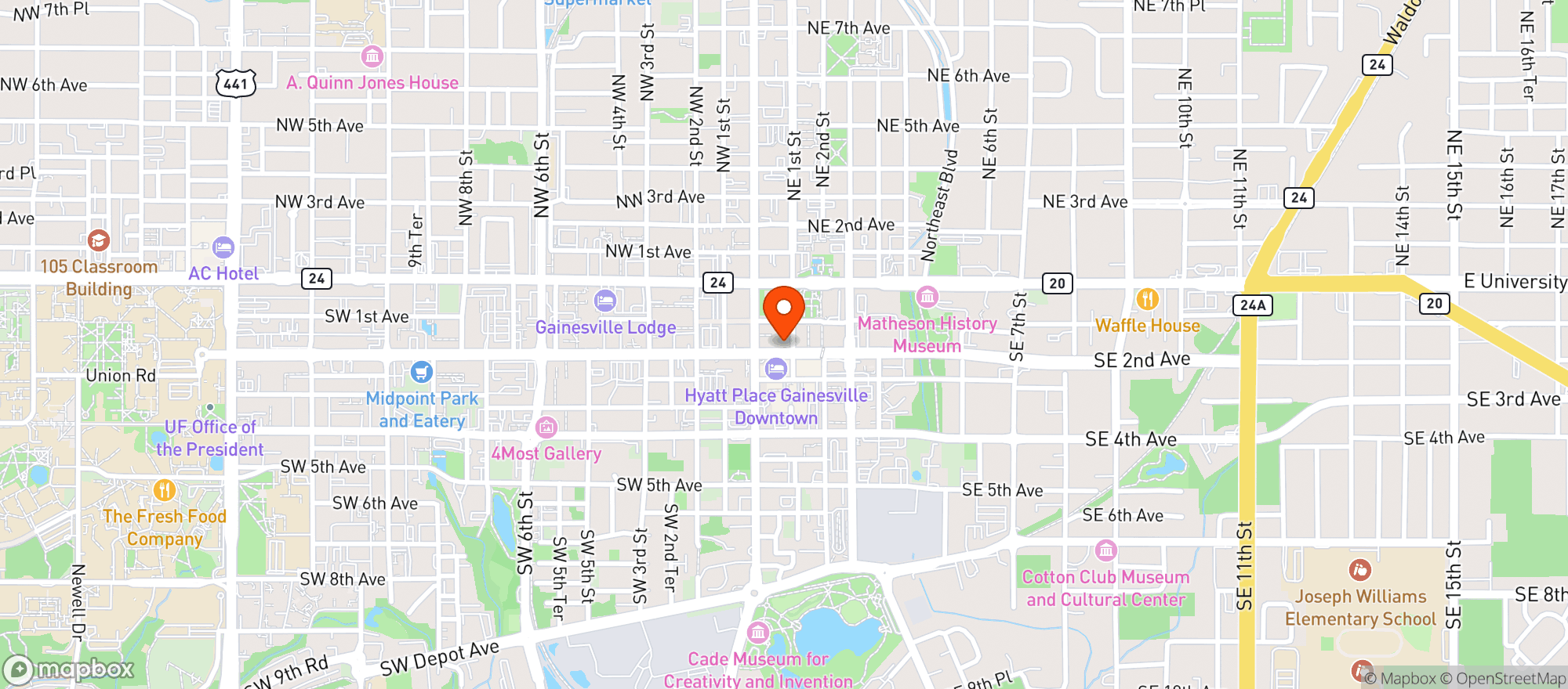 Map showing Lillians Music Store