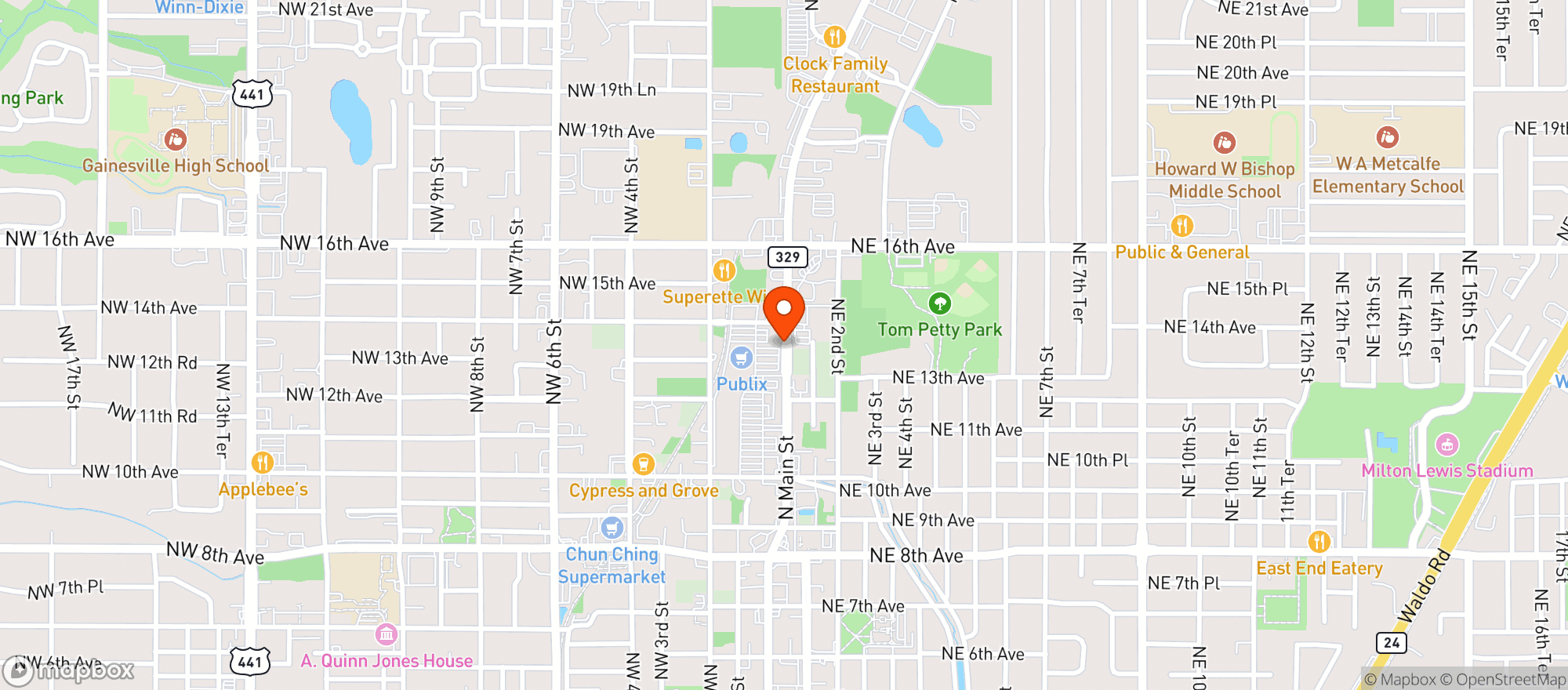 Map showing Publix Super Market