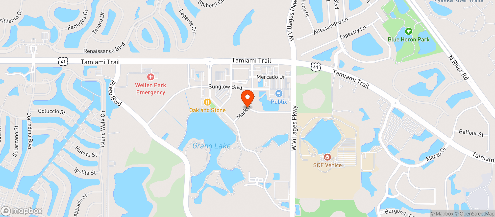 Map showing Oak & Stone