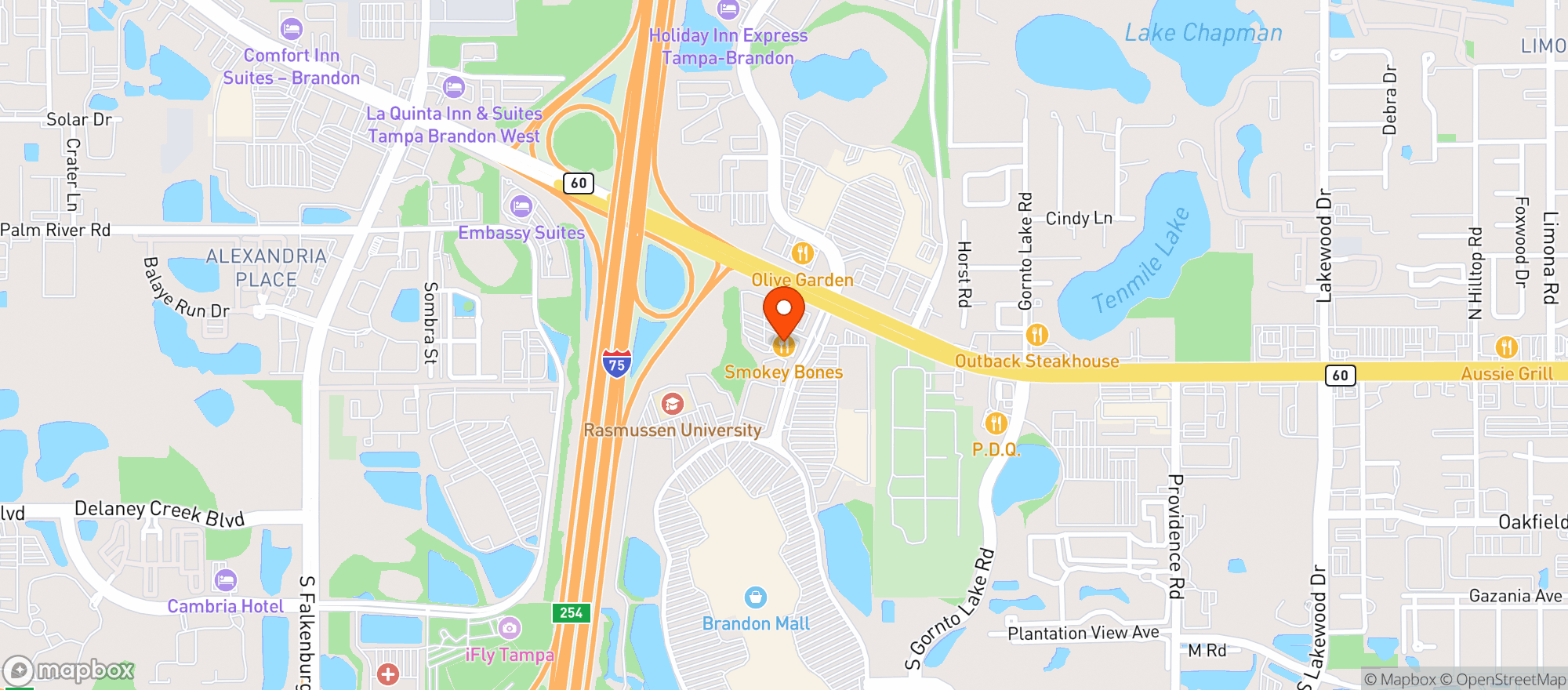 Map showing Twin Peaks Restaurant #118
