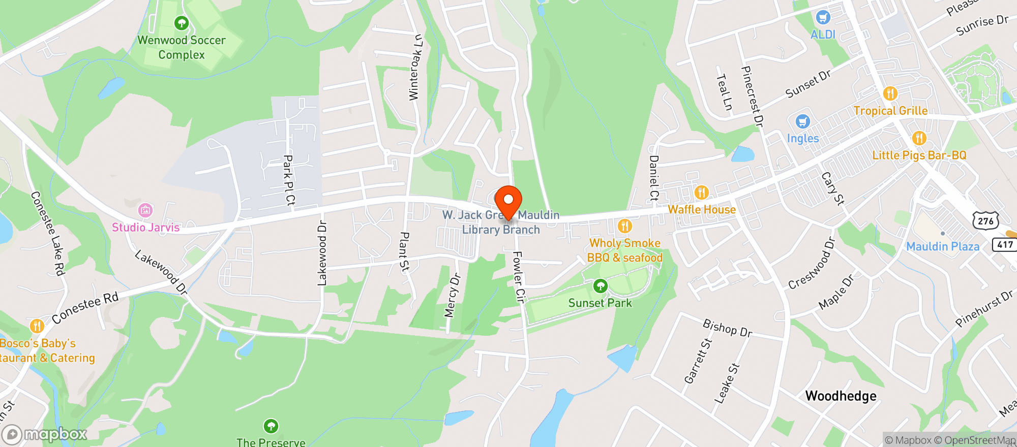 Map showing Mauldin Pub