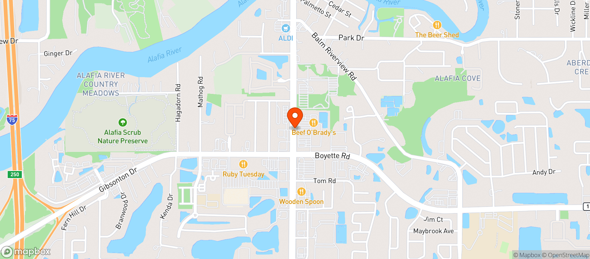 Map showing Party Liquors