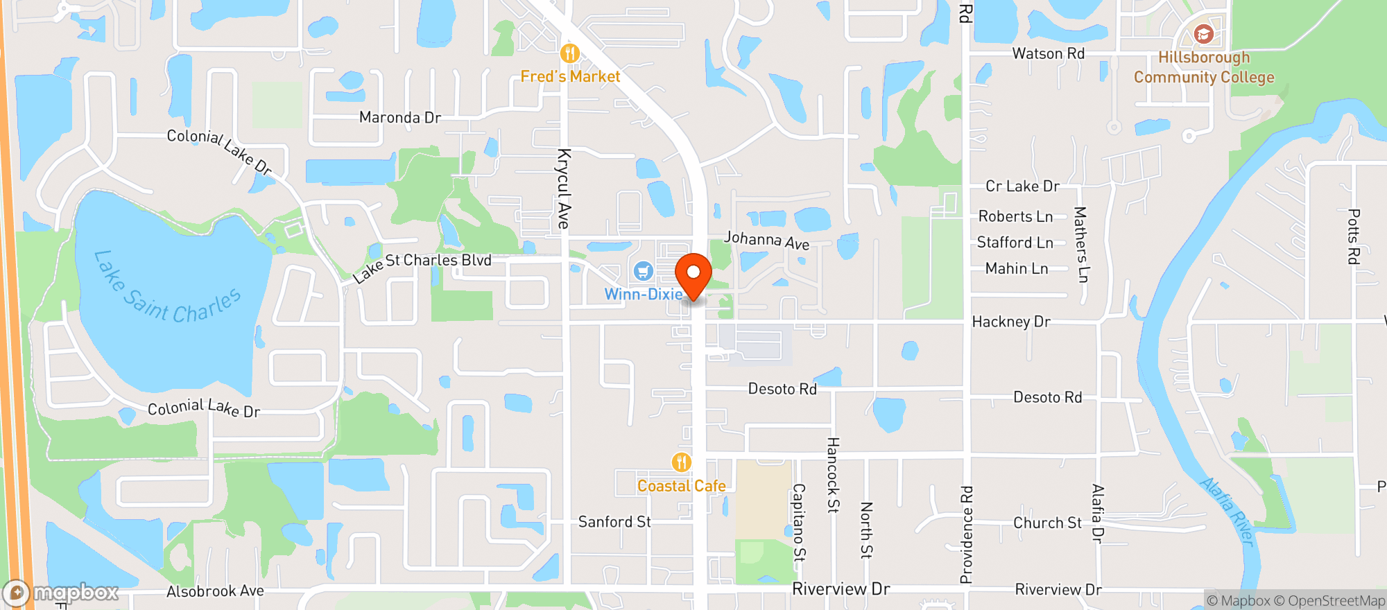 Map showing Winn Dixie