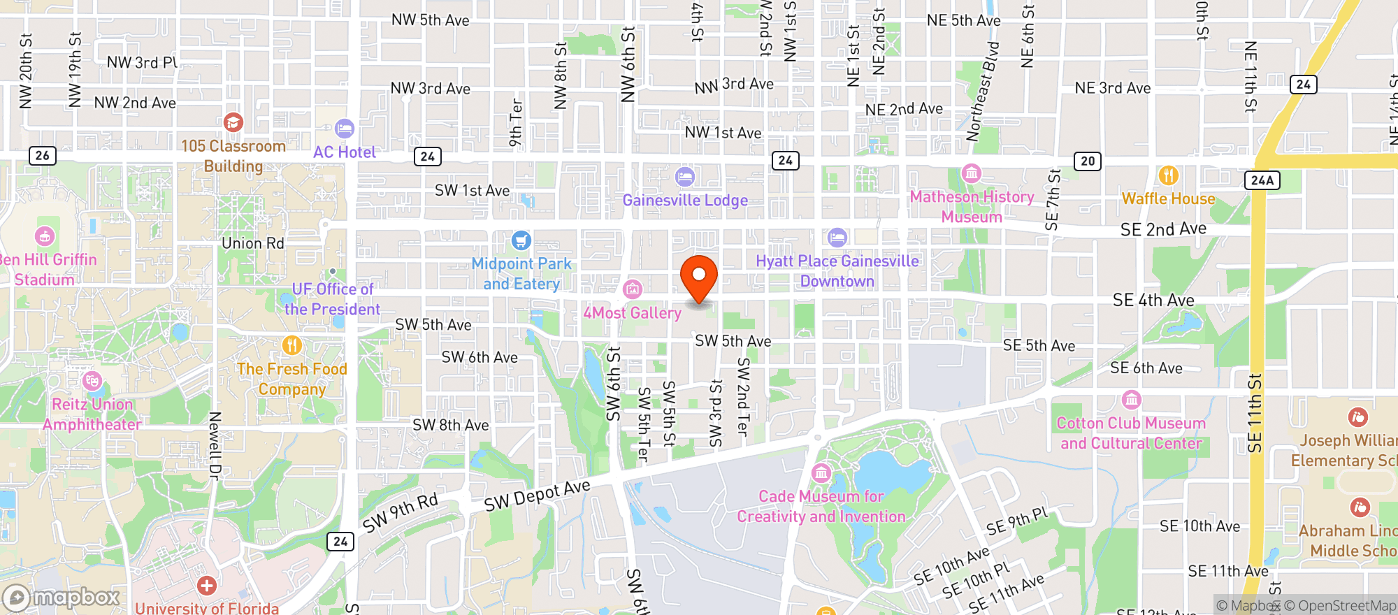 Map showing Munecas Taco Garden & Bar