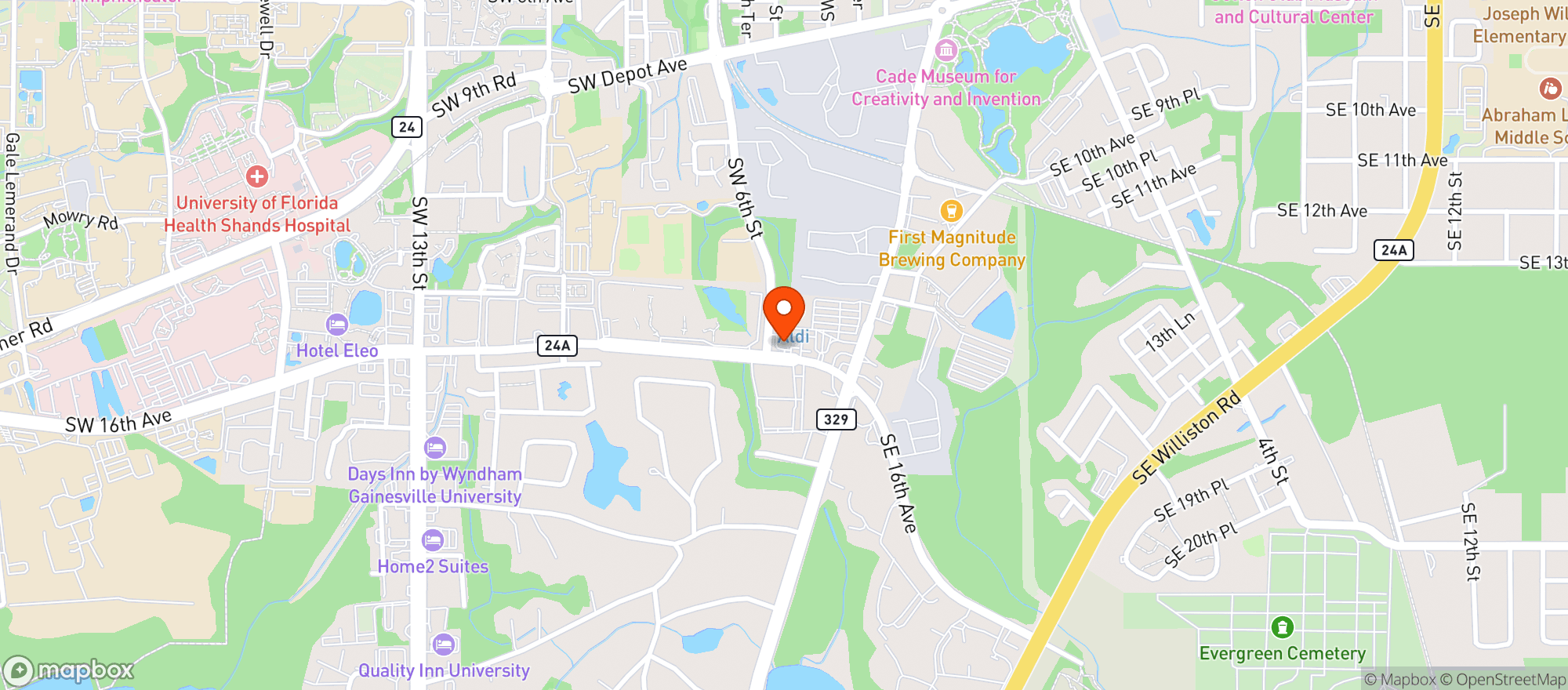 Map showing Sunrise Foodmart # 1