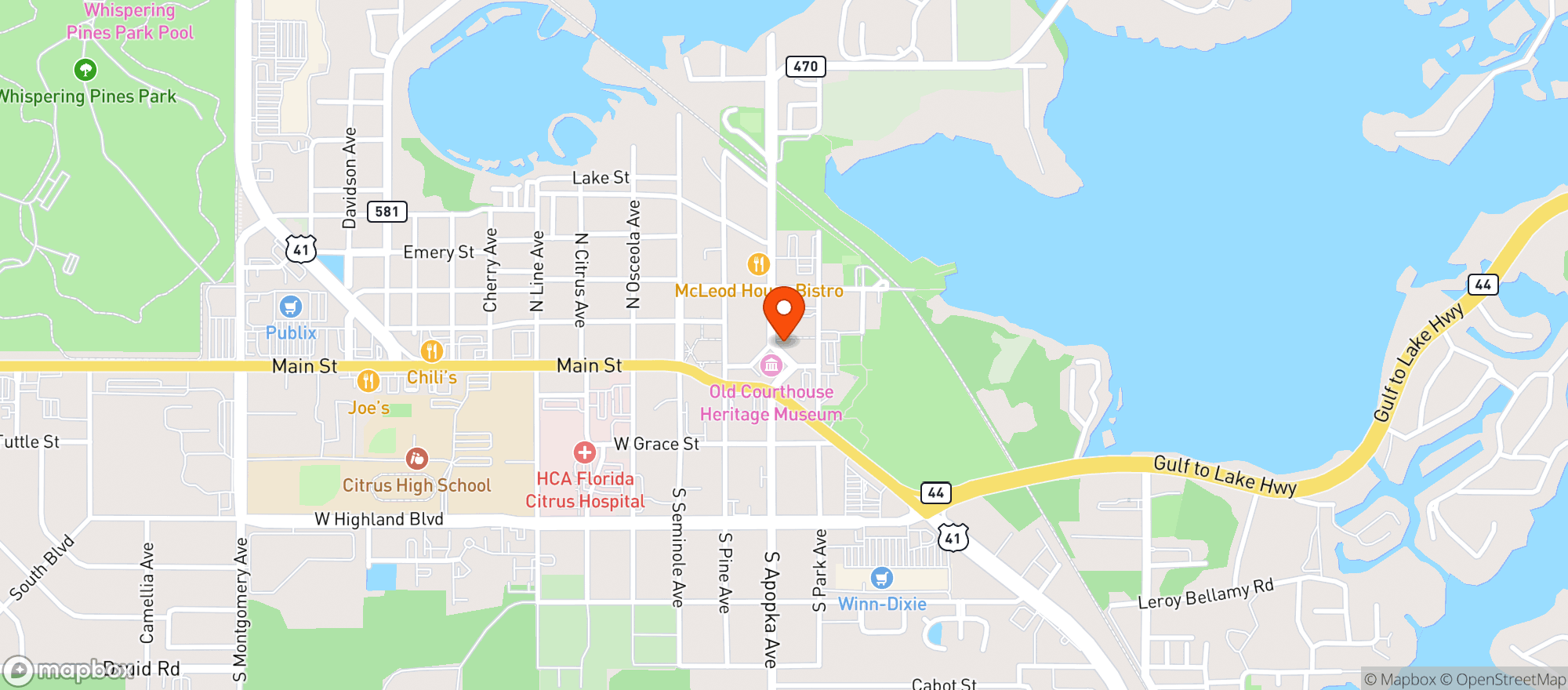 Map showing Side Bar