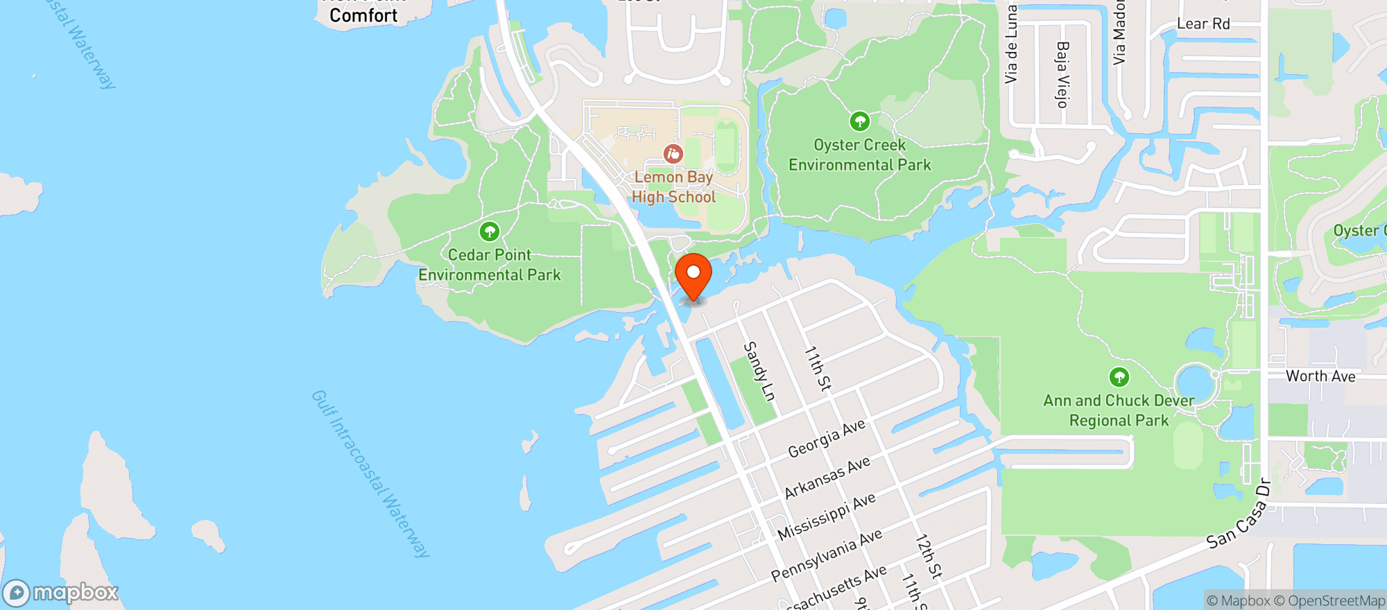 Map showing Ken And Barbs