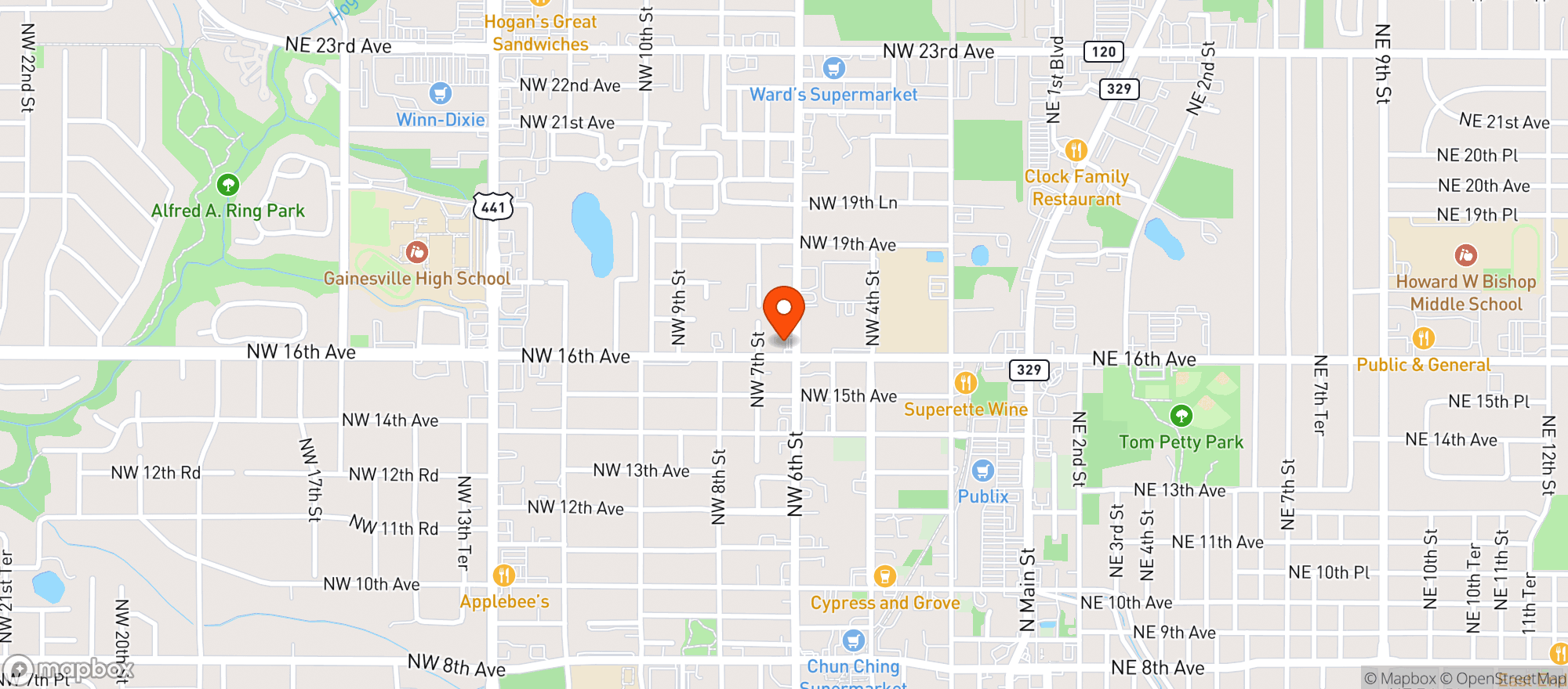 Map showing Smokeville Gator Garage Inc.