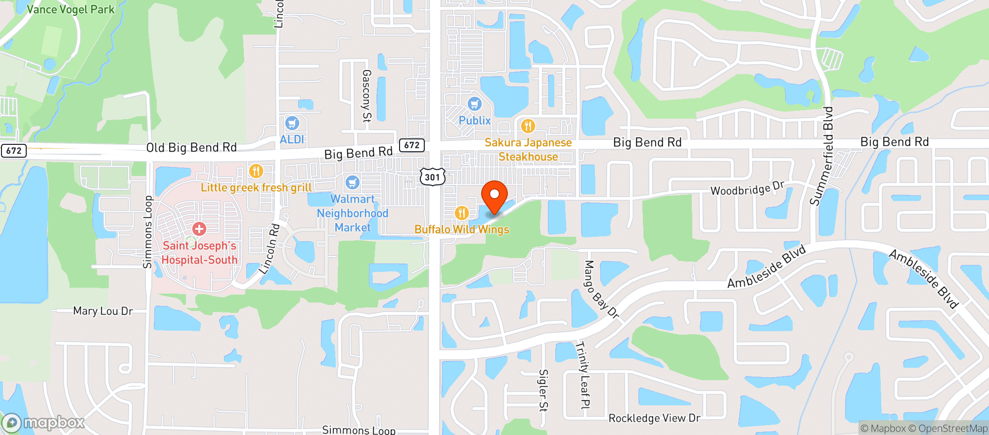 Map showing Winn Dixie