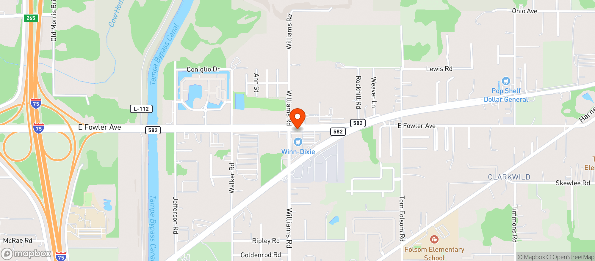 Map showing Winn Dixie