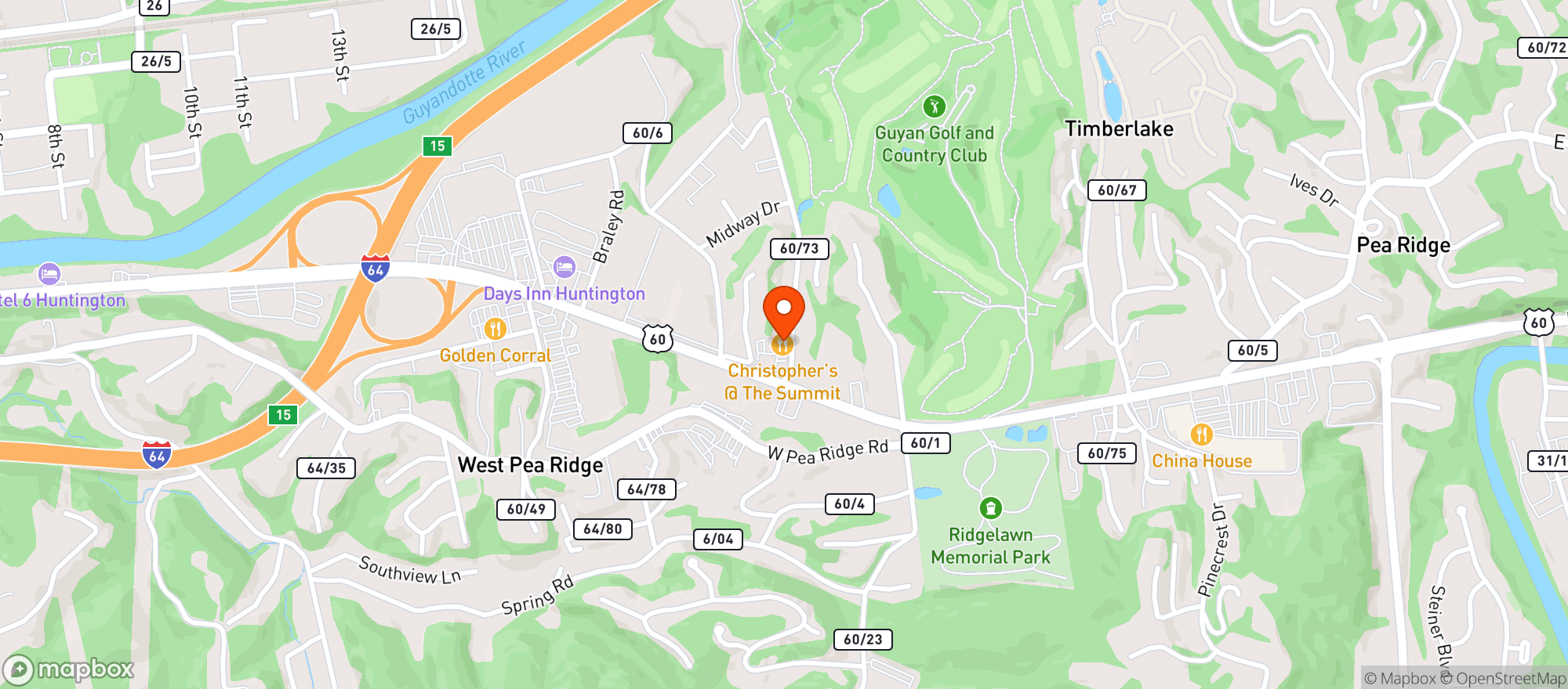 Map showing The Butcher Shop
