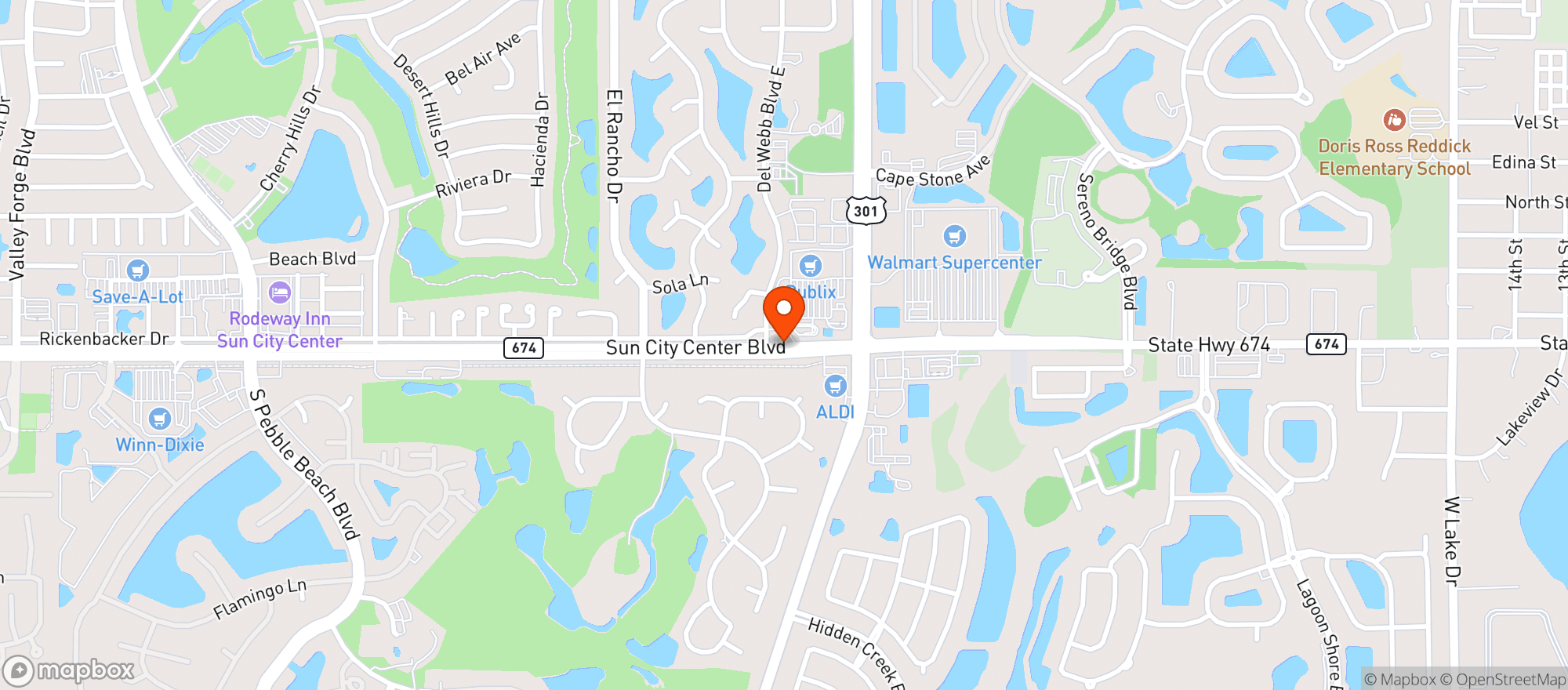 Map showing Sunset Wine & Spirits