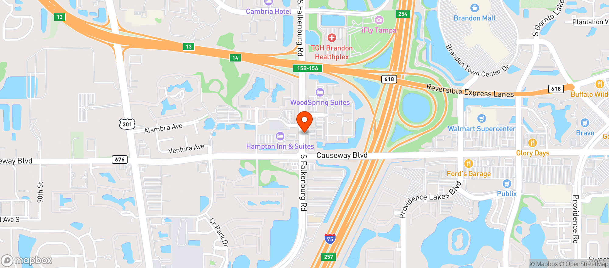 Map showing Texas Roadhouse