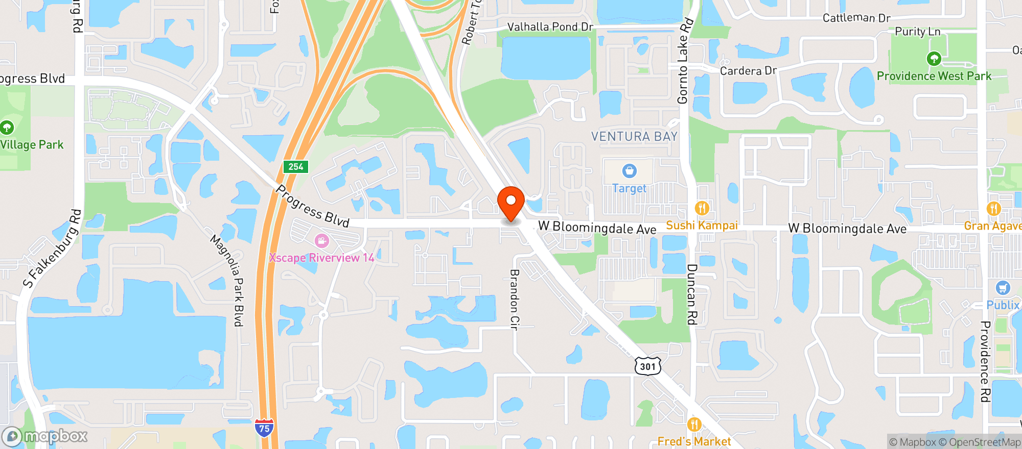 Map showing Thorntons