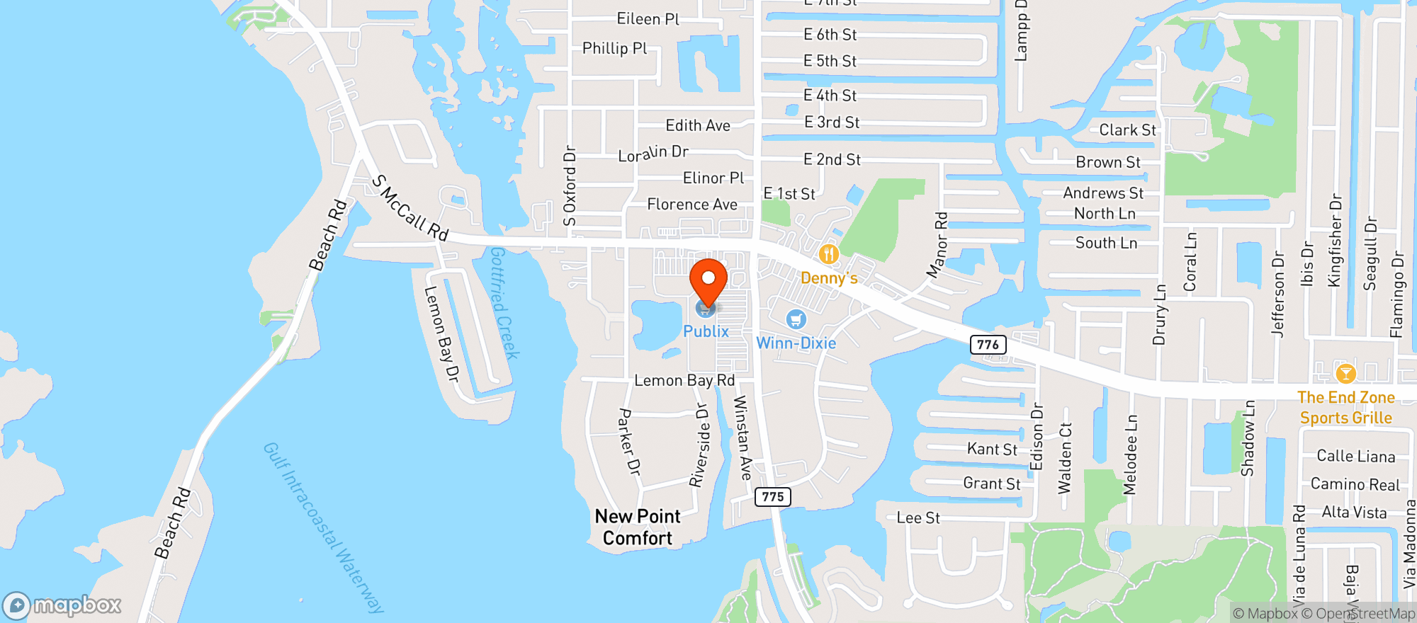 Map showing Publix