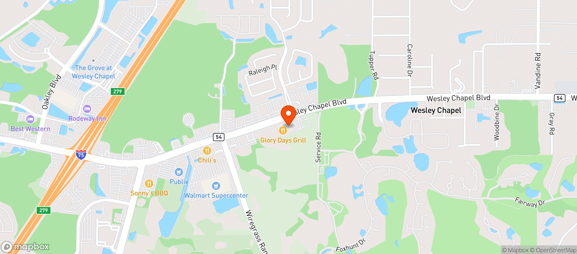 Map showing Glory Days Grill
