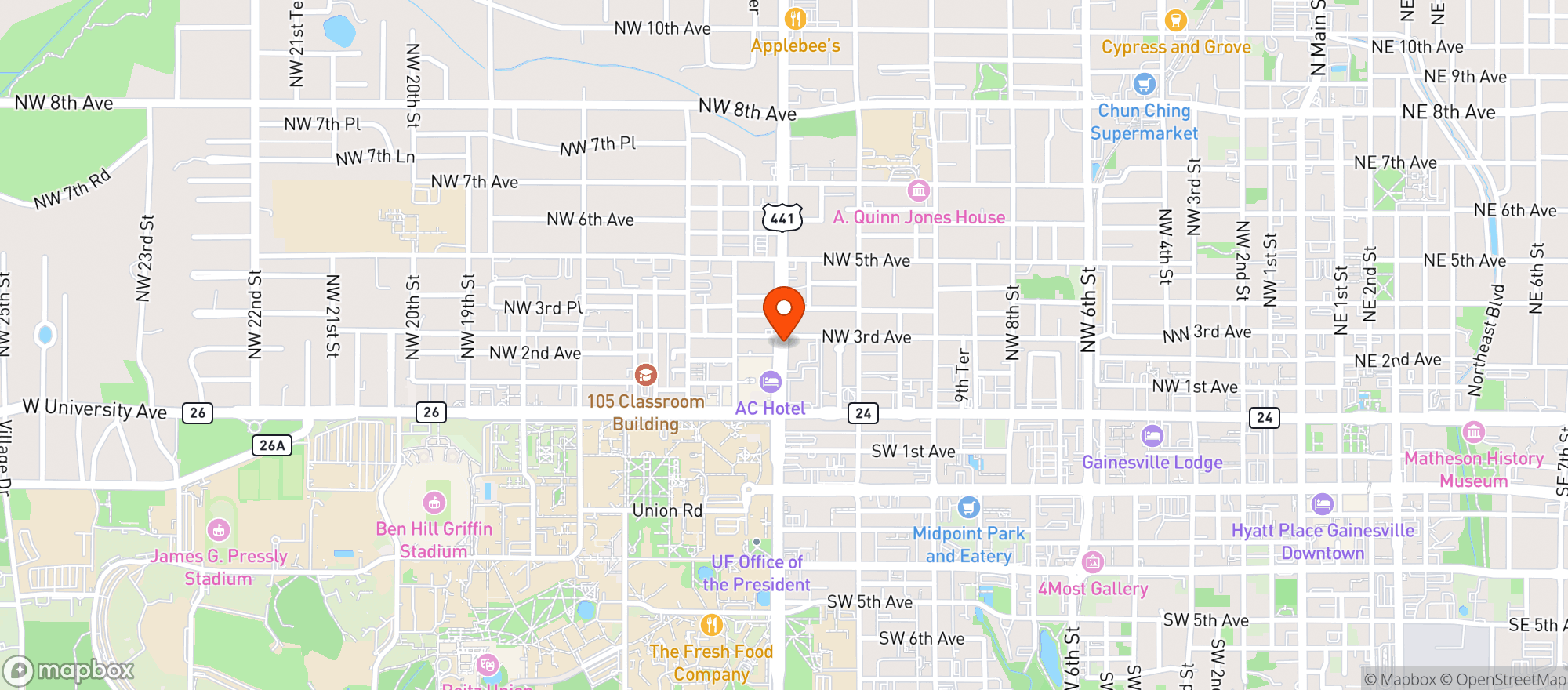 Map showing Publix Super Market