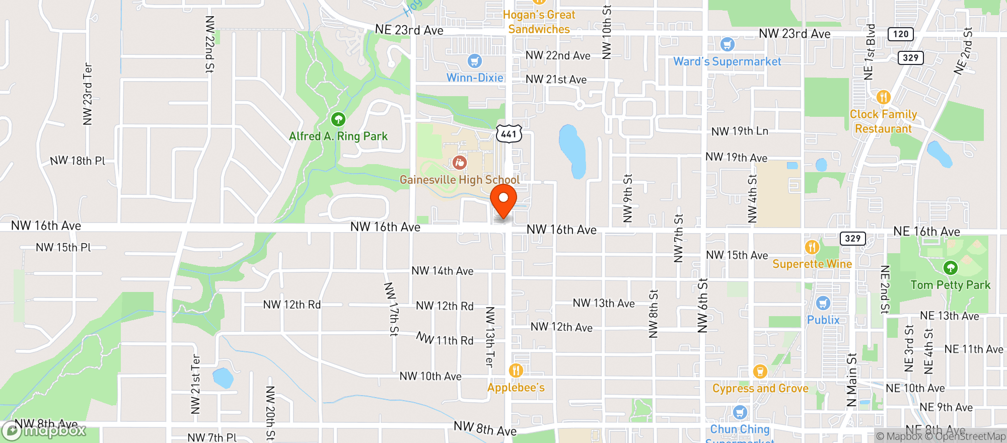 Map showing Sunrise Food Mart