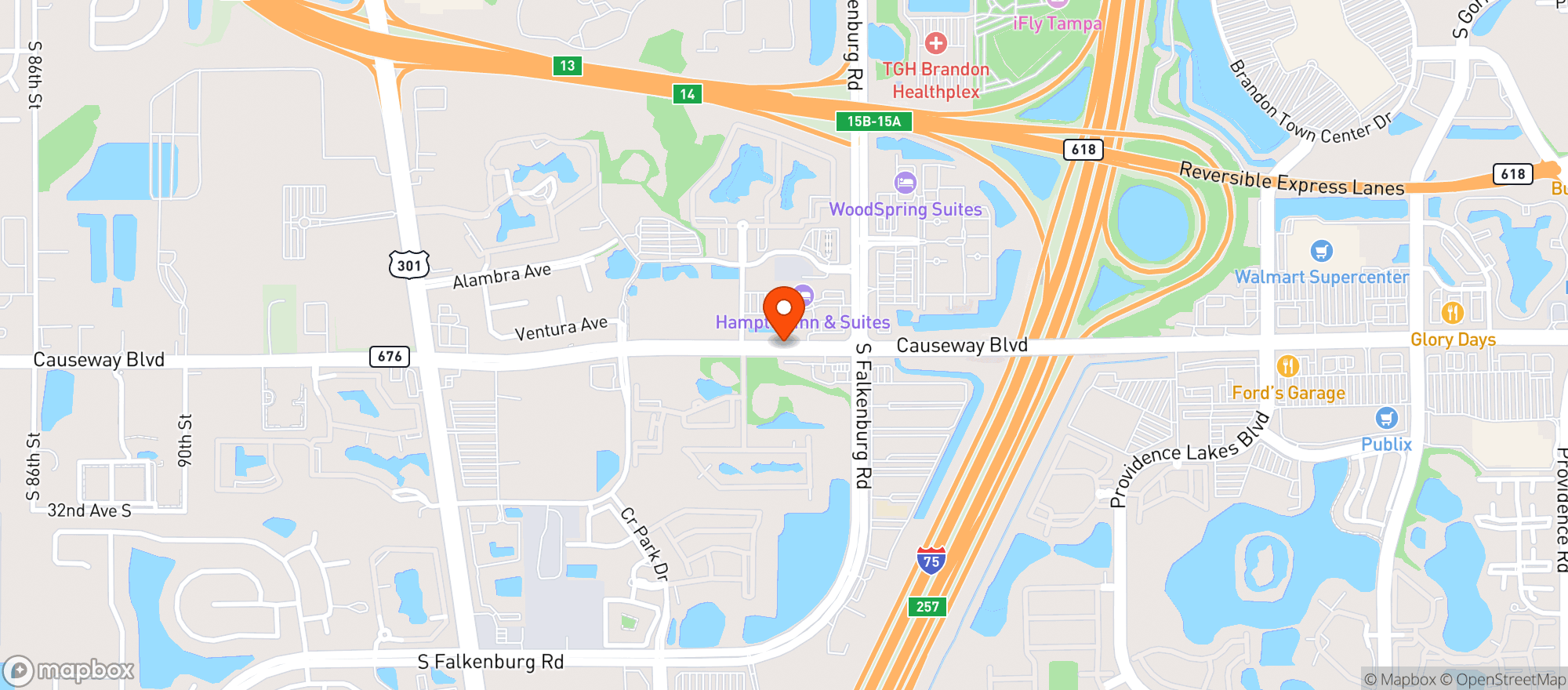 Map showing Bootleggers Brewing Co.