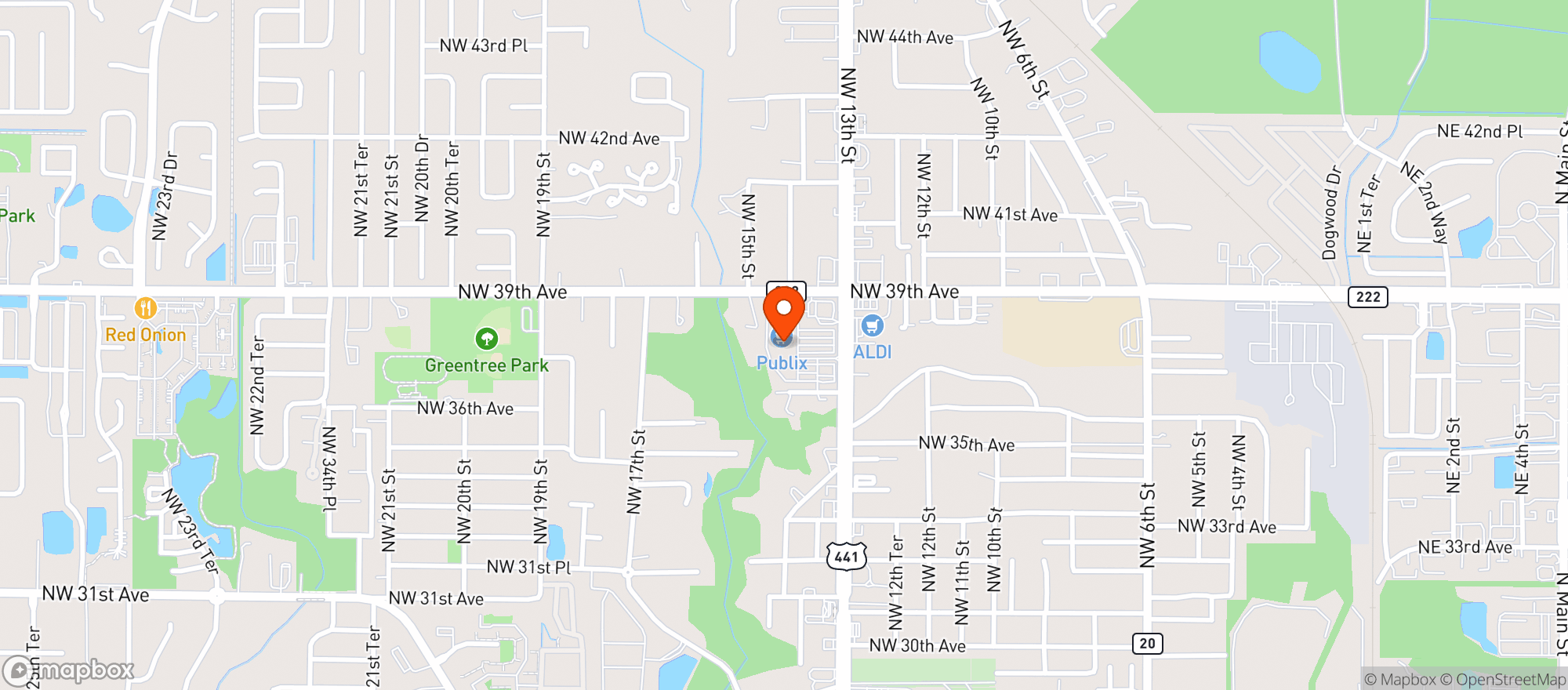 Map showing Publix