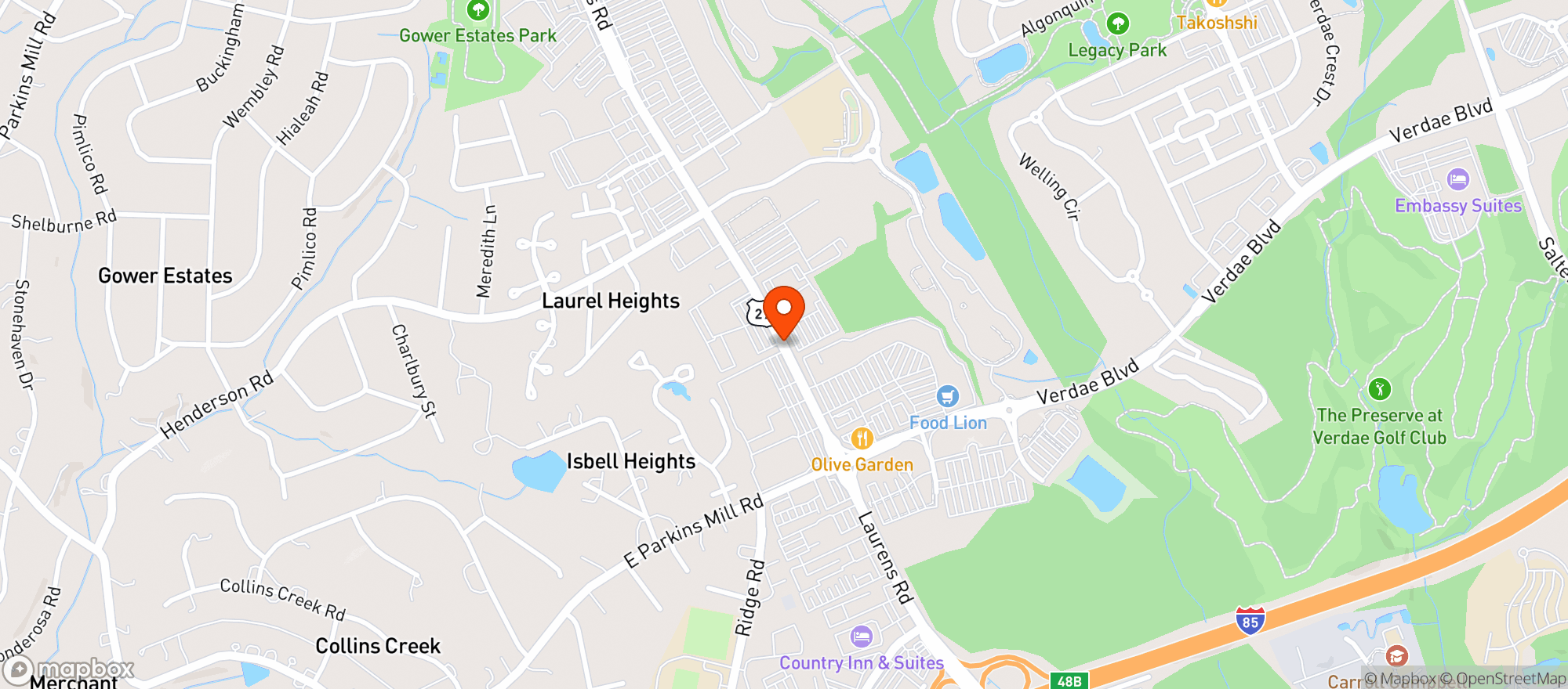 Map showing Harrys Hoagie Shoppe