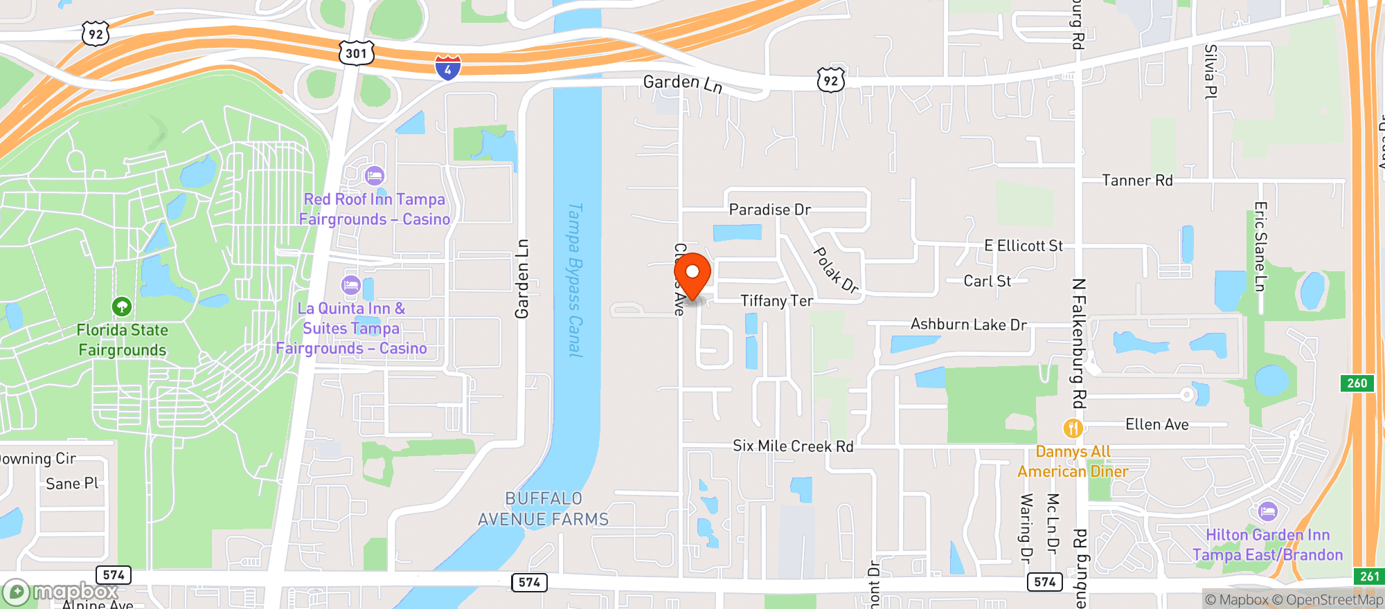 Map showing (b) Clewis Food Mart Inc