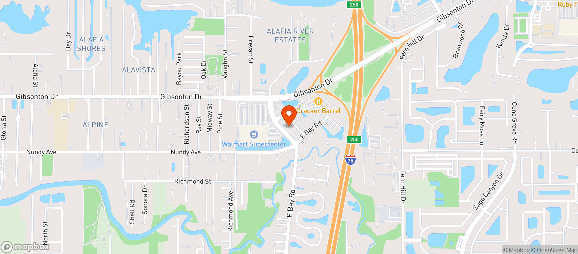 Map showing (b) Riverview Tap House