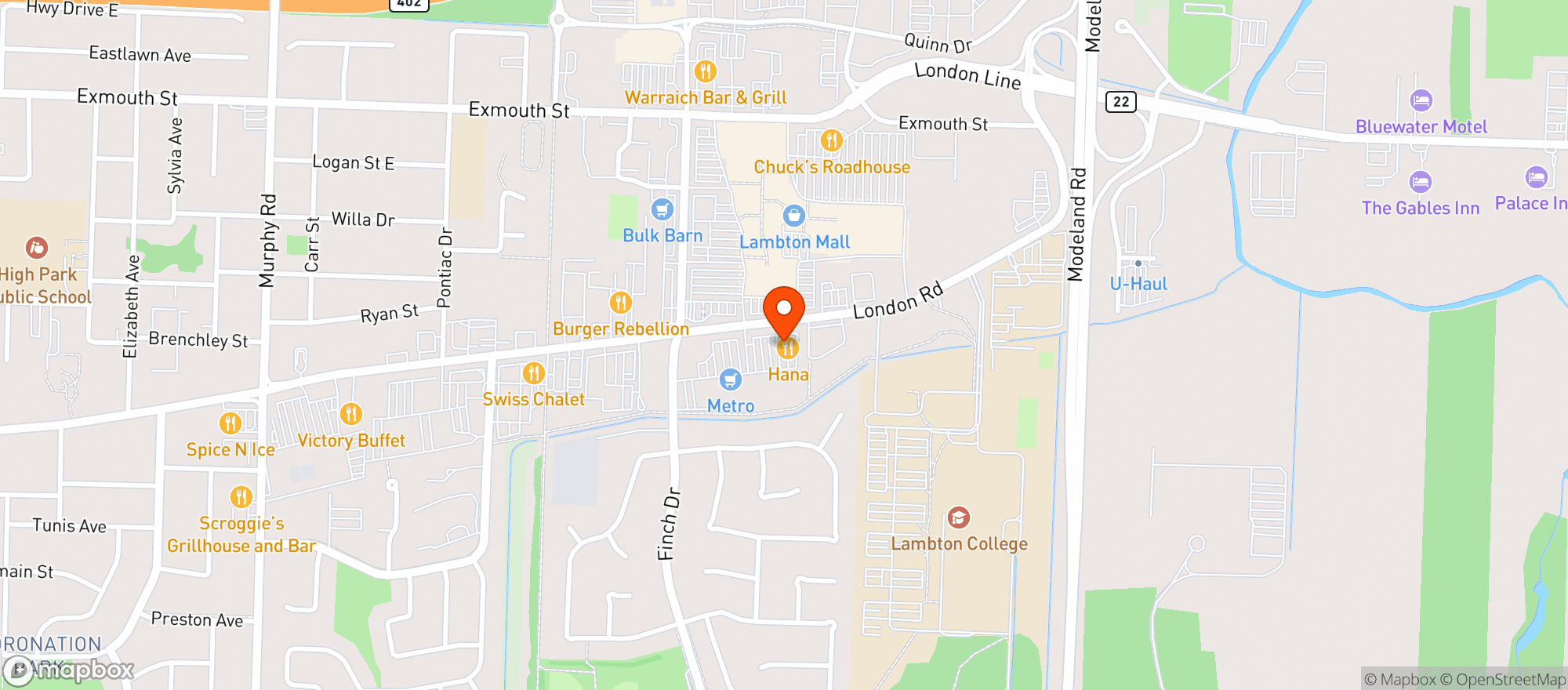Map showing Staples