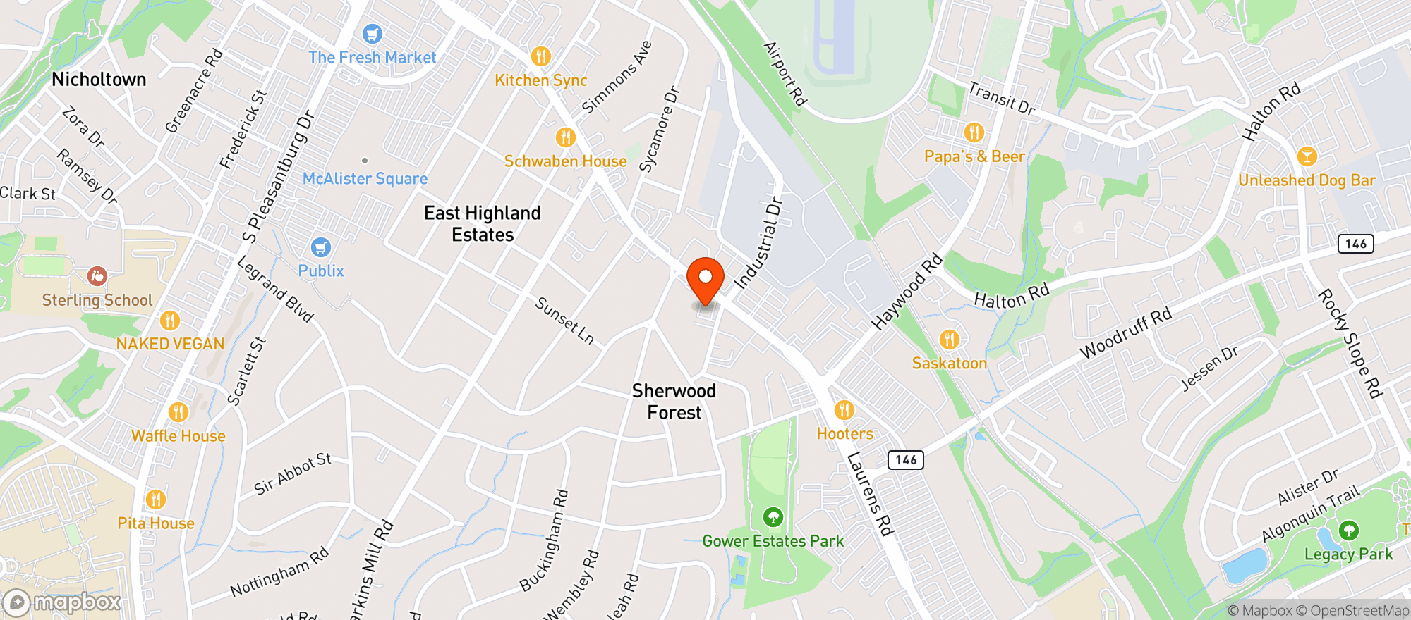 Map showing Cvs