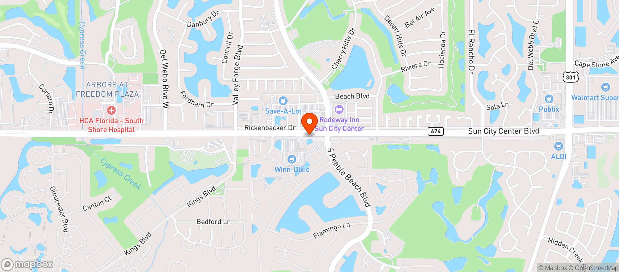Map showing Winn Dixie