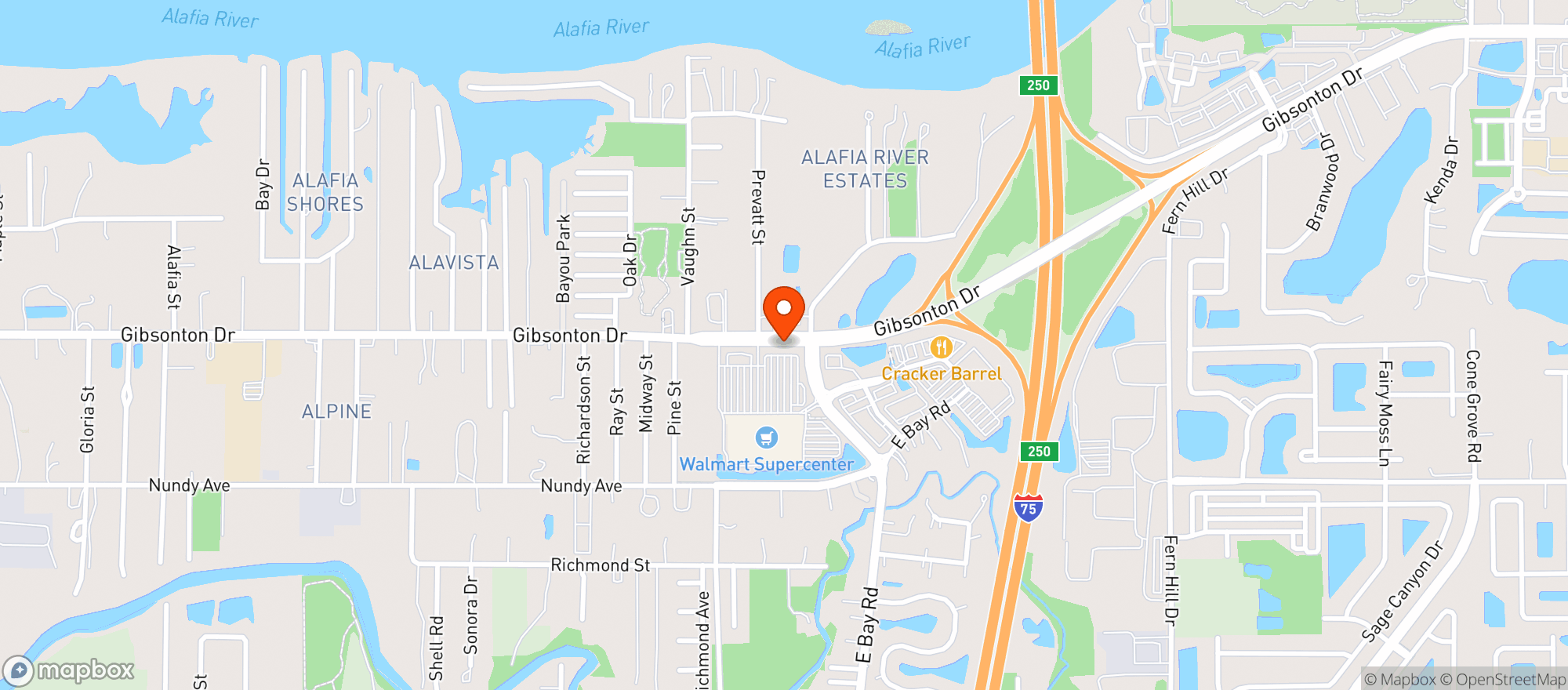 Map showing Walmart Supercenter Liquor Store