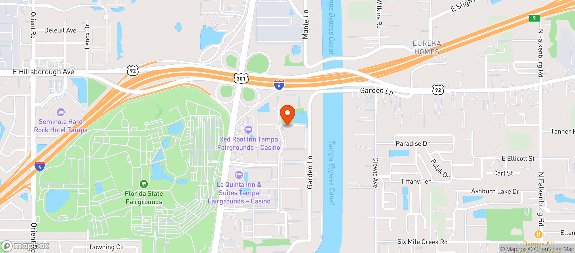 Map showing Amazon Fresh Warehouse