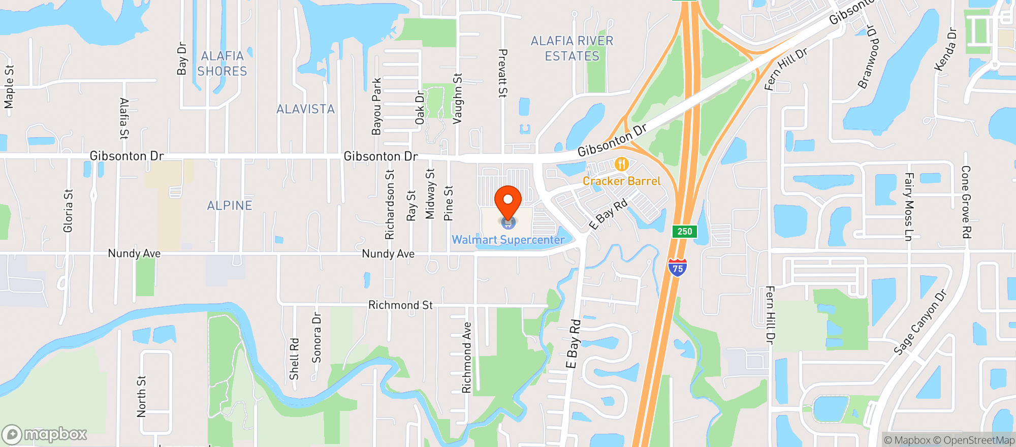 Map showing Walmart Supercenter
