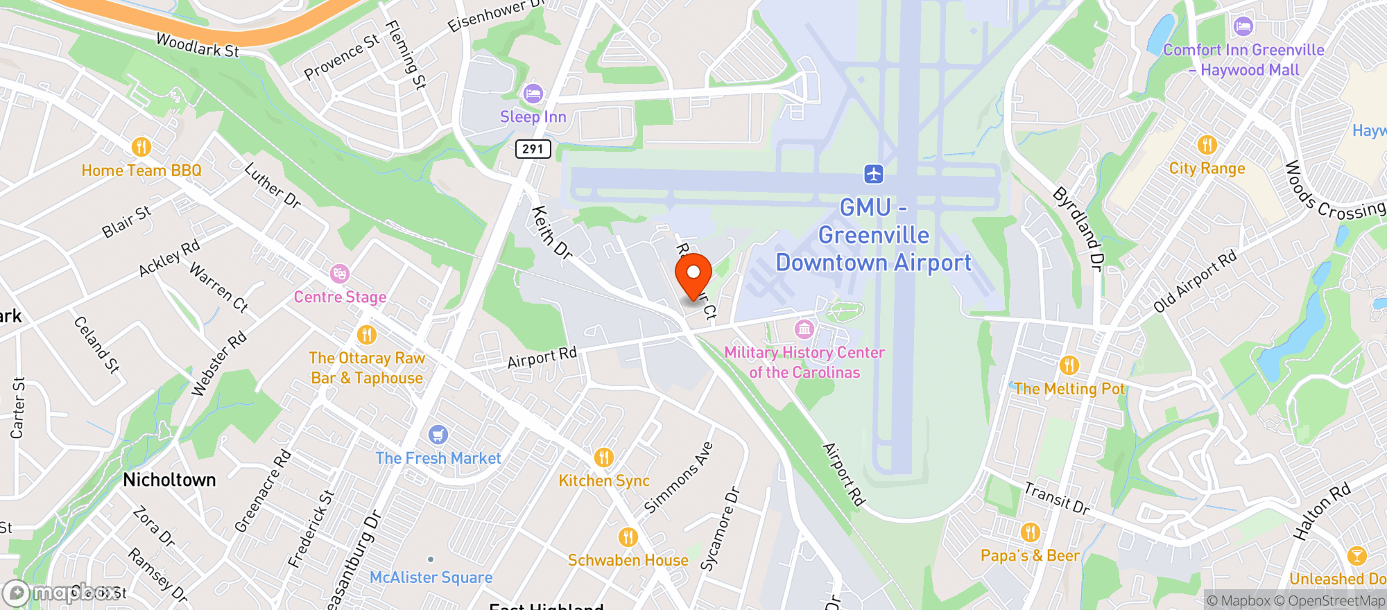 Map showing White Duck Taco Shop