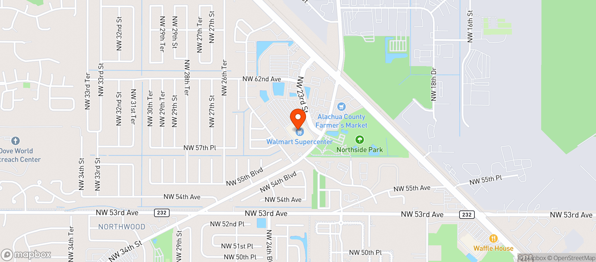 Map showing Walmart Supercenter