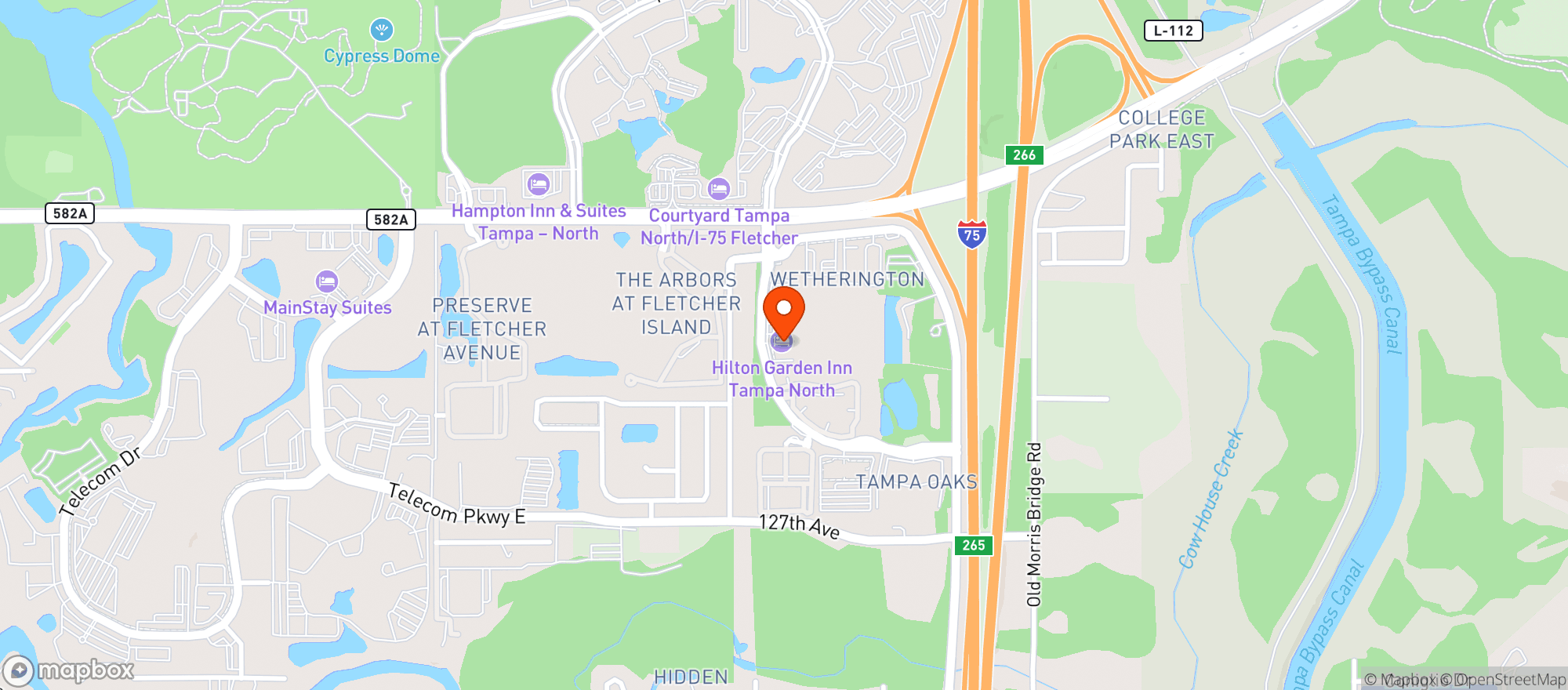 Map showing Hilton Garden Inn #tpanh