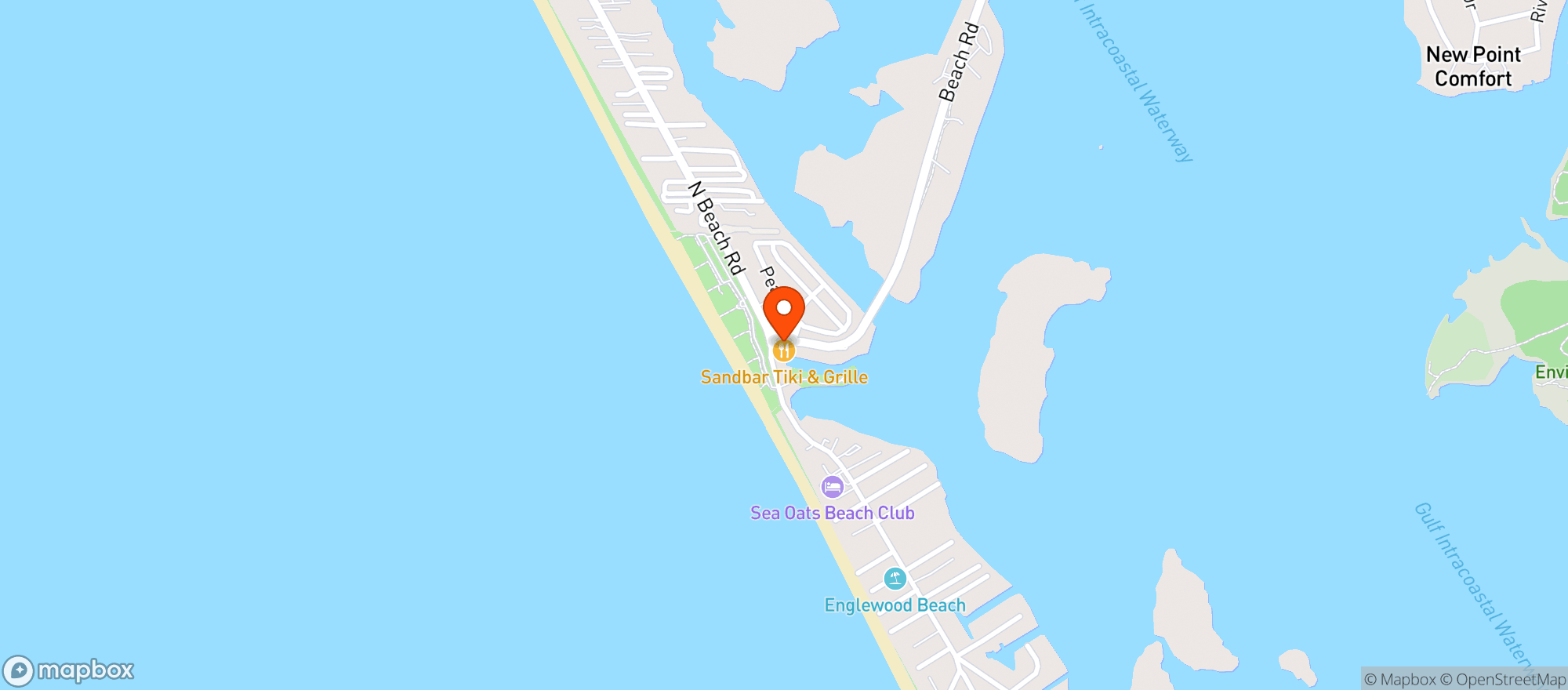 Map showing Sandbar Tiki & Grille