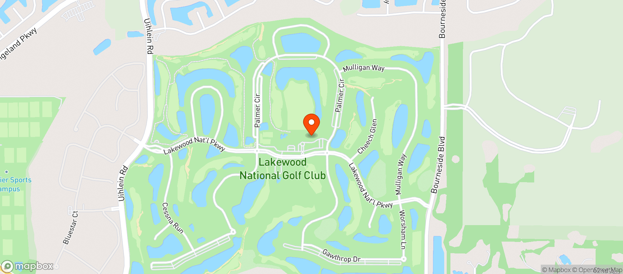 Map showing Lakewood National Golf
