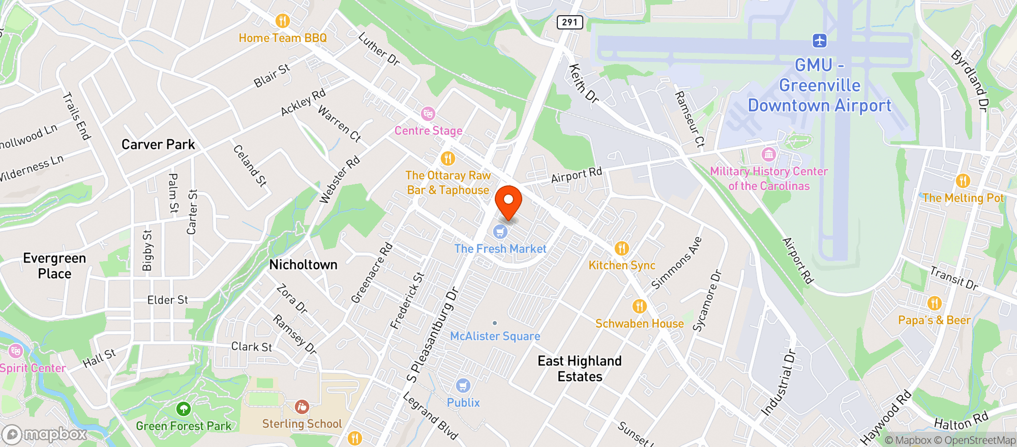 Map showing The Fresh Market