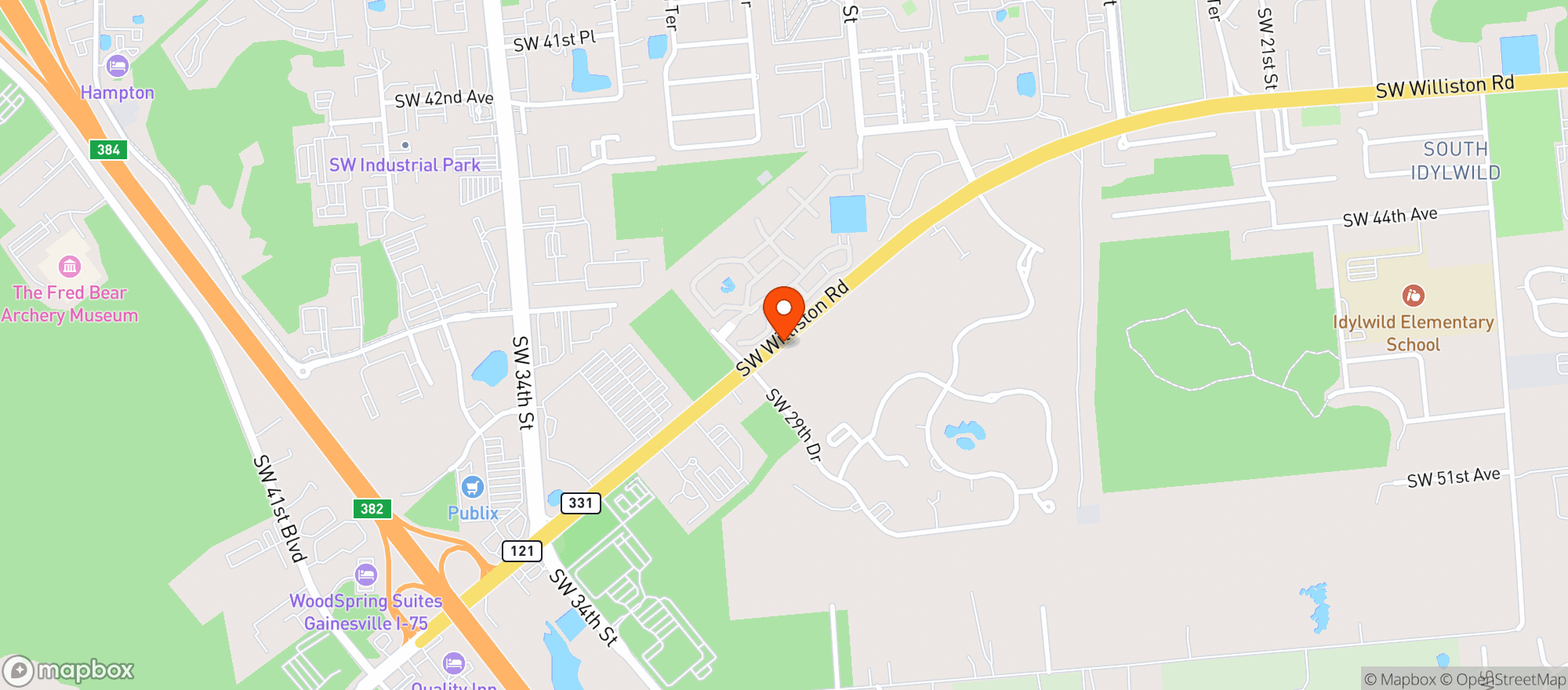Map showing Oak Hammock At University Of Florid