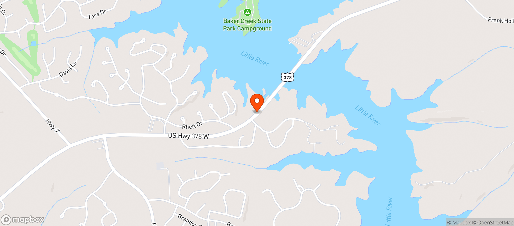 Map showing Village Store