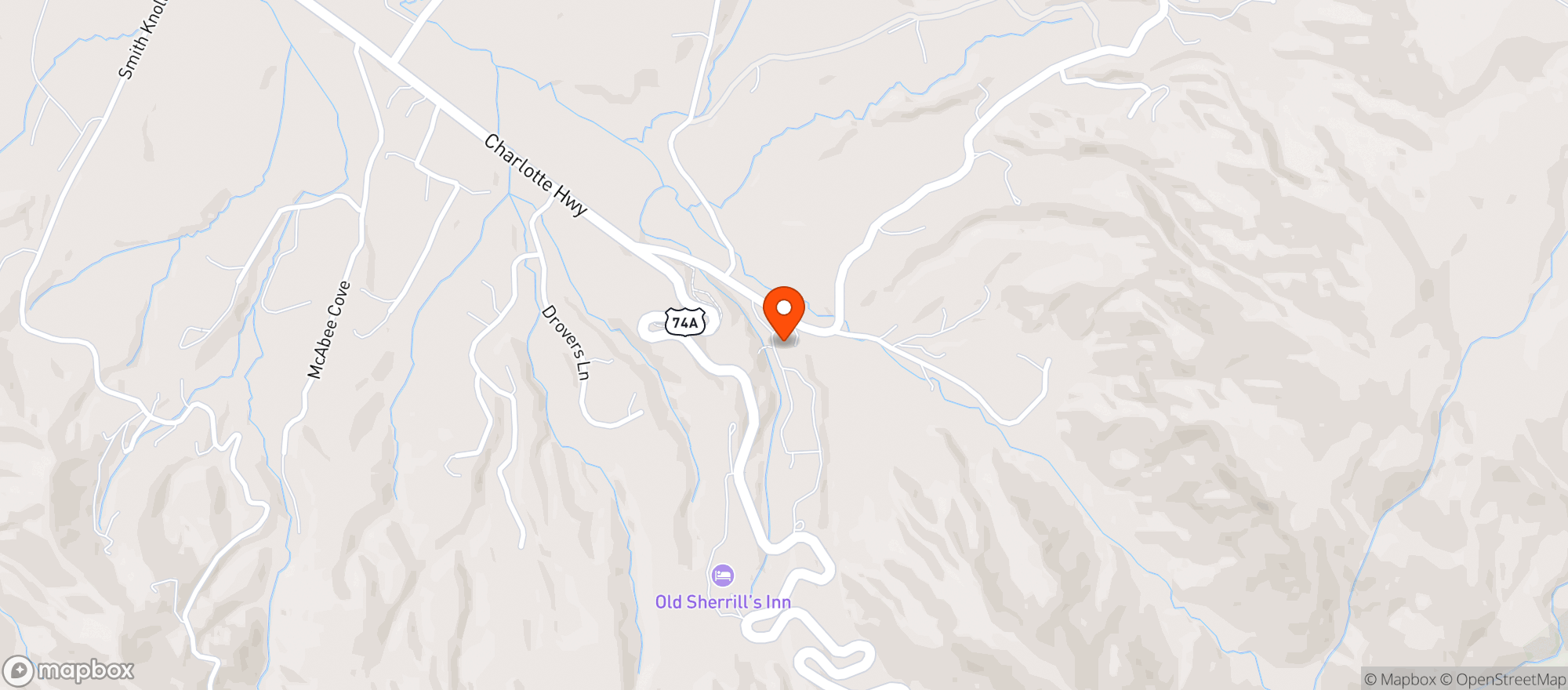 Map showing Hickory Nut Gap Farm