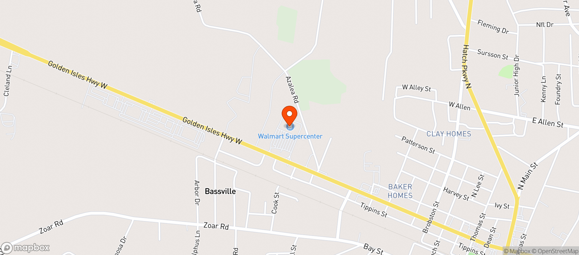 Map showing Walmart Supercenter