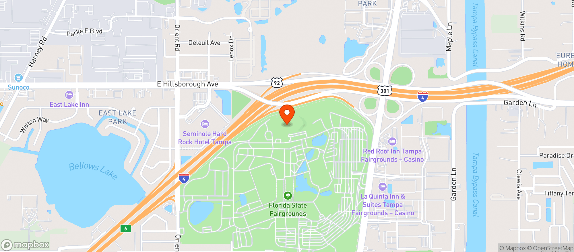 Map showing Tampa Fairgrounds And Amplitheater