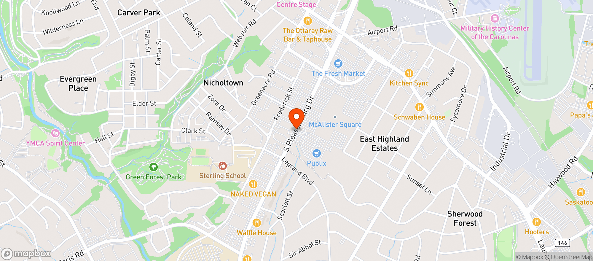 Map showing Publix Super Market